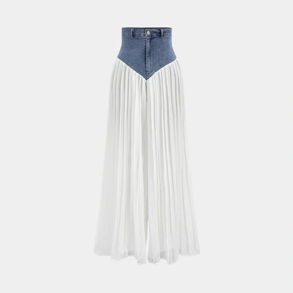 059. Micas Bustier Zipper Cami Top Chiffon Pleated Set S - Picture 4 of 6